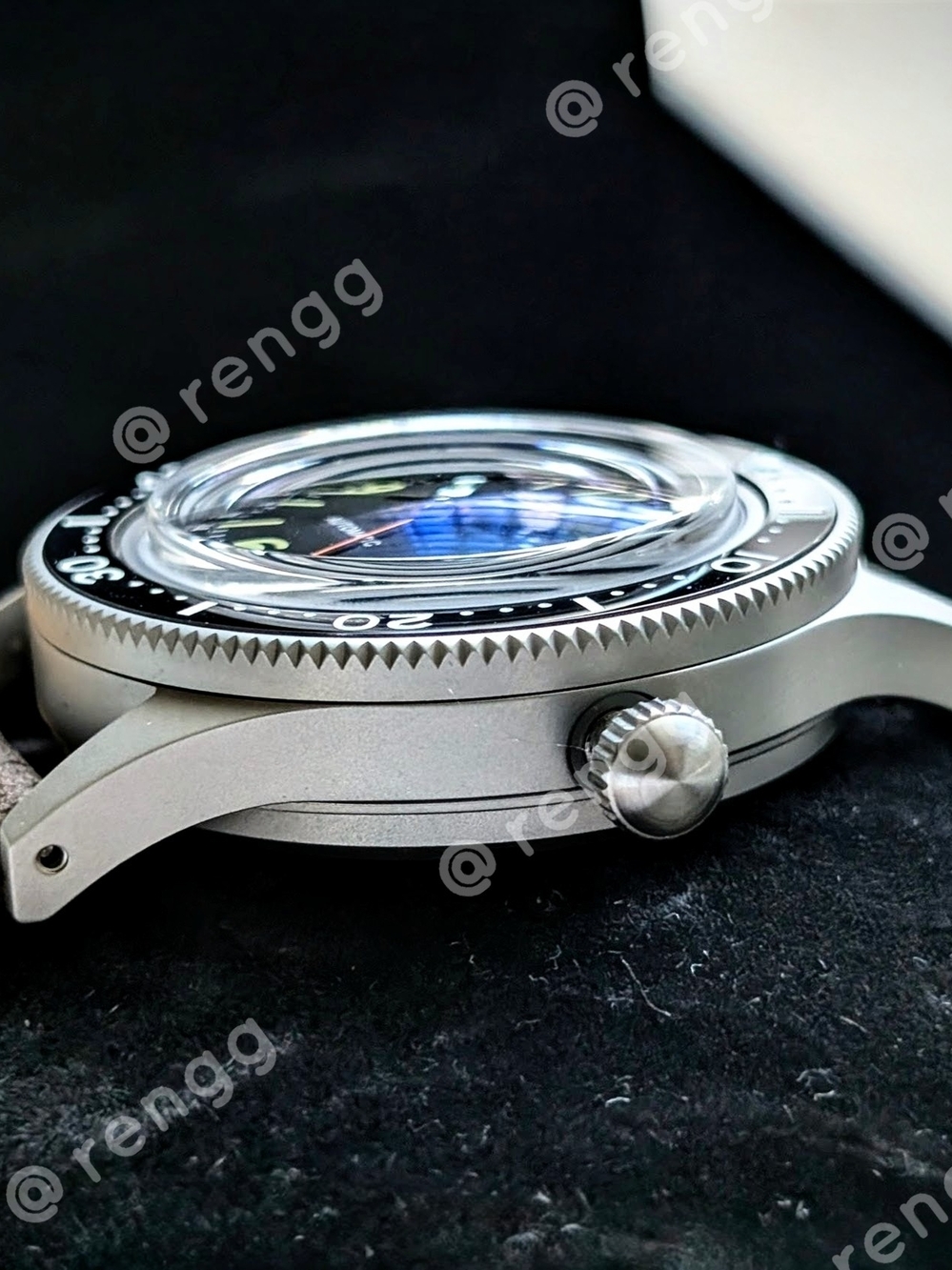 Titanium Black Seiko GMT Automatic Fathom Diver Mod Watch 40mm Dome Sapphire - Picture 6 of 8